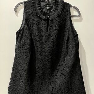 Elegant Black Lace Sleeveless Top by J Crew